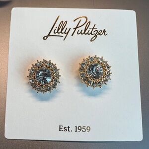Lilly Pulitzer Gold Metallic Swizzle Earrings NWT
